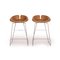 Moroso Fjord Cognacfarbener Barhocker aus Leder, 2er Set 1