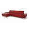 Rotes Tabloo Leder Ecksofa von Willi Schillig 1