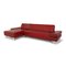 Taboo Red Leather Corner Sofa by Willi Schillig 1