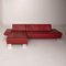 Taboo Red Leather Corner Sofa by Willi Schillig 8