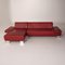 Rotes Tabloo Leder Ecksofa von Willi Schillig 9