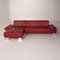 Taboo Red Leather Corner Sofa by Willi Schillig 9
