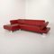 Rotes Tabloo Leder Ecksofa von Willi Schillig 7