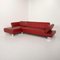 Taboo Red Leather Corner Sofa by Willi Schillig 7
