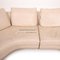 Natuzzi cremefarbenes Ecksofa aus Leder 4