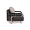 Tayo Black Leather Armchair with Glass Shelf 8