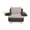 Tayo Black Leather Armchair with Glass Shelf 7