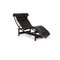 Chaise Longue Le Corbusier LC 4 en Cuir Noir de Cassina 1