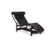 Le Corbusier LC 4 Black Leather Lounger from Cassina 1