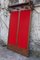 Red Velvet Room Divider, 1950s 1