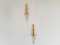 Vintage Brass & Glass Pendant Lamps from Vitrika, Set of 2, Image 1