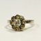 Swedish Silver Flower Ring with Clear Stones, 1962 3