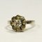 Swedish Silver Flower Ring with Clear Stones, 1962, Image 3