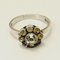 Swedish Silver Flower Ring with Clear Stones, 1962, Image 5