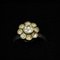 Swedish Silver Flower Ring with Clear Stones, 1962 2