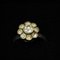 Swedish Silver Flower Ring with Clear Stones, 1962, Image 2