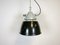 Graue explosionssichere Gussaluminium Lampe mit schwarz emailliertem Schirm von Elektrosvit, 1970er 1