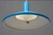 Vintage Azure Blue Class Pendulum Ceiling Lamp from Louis Poulsen, 1970s, Image 3