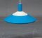 Vintage Azure Blue Class Pendulum Ceiling Lamp from Louis Poulsen, 1970s 4