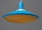 Vintage Azure Blue Class Pendulum Ceiling Lamp from Louis Poulsen, 1970s 2