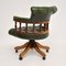 Antique Victorian Style Leather Swivel Desk Chair, 1990s 4