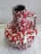 Jarra / jarrón de cerámica estampada en rojo y blanco de Jopeko, años 70, Imagen 2