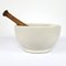 Extra Large Mid-Century Porcelain & Wood Apothecary Mortar & Pestle 4