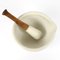 Extra Large Mid-Century Porcelain & Wood Apothecary Mortar & Pestle 3