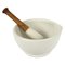 Extra Large Mid-Century Porcelain & Wood Apothecary Mortar & Pestle 1