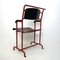 Butaca plegable modernista de metal rojo y madera negra de Gerrit Rietveld para Hopmi, Imagen 4