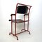 Modernist Red Metal & Black Wood Folding Armchair by Gerrit Rietveld for Hopmi 4
