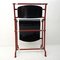 Modernist Red Metal & Black Wood Folding Armchair by Gerrit Rietveld for Hopmi 10