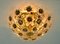 Crystal Glass & Gilt Brass Flower Ceiling Lamp by Christoph Palme for Palwa, 1970s 6