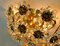 Crystal Glass & Gilt Brass Flower Ceiling Lamp by Christoph Palme for Palwa, 1970s 9