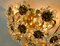 Crystal Glass & Gilt Brass Flower Ceiling Lamp by Christoph Palme for Palwa, 1970s, Image 9