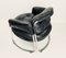 Club chair in pelle nera, anni '60, set di 2, Immagine 2