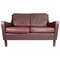 2-Seat Sofa in Red Brown Leather from Stouby Furniture 1