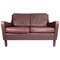 2-Sitzer Sofa in Rotbraunem Leder von Stouby Furniture 1