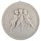 Antike Biskuitporzellan Wandtafel mit Putten von Bing & Grondahl 1
