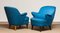 Petrol Fabric Club Lounge Chairs in the Style of Kurt Olsen, 1950s, Set of 2 8