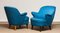 Petrol Fabric Club Lounge Chairs in the Style of Kurt Olsen, 1950s, Set of 2, Image 8