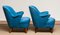 Petrol Fabric Club Lounge Chairs in the Style of Kurt Olsen, 1950s, Set of 2, Image 12