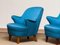 Petrol Fabric Club Lounge Chairs in the Style of Kurt Olsen, 1950s, Set of 2 5