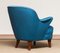 Petrol Fabric Club Lounge Chairs in the Style of Kurt Olsen, 1950s, Set of 2, Image 7