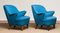 Petrol Fabric Club Lounge Chairs in the Style of Kurt Olsen, 1950s, Set of 2, Image 11