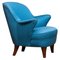 Petrol Fabric Club Lounge Chairs in the Style of Kurt Olsen, 1950s, Set of 2, Image 1