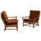 Oak and Brown Velvet Sofa and Chair Lounge Set, Denmark, 1950s 2