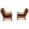 Oak and Brown Velvet Sofa and Chair Lounge Set, Denmark, 1950s, Image 3