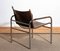 Leather and Tubular Steel Armchair by Tord Bjorklund, Sweden, 1980s 8