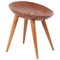 Sculptural Wood Stool with Carved Seat, France, 1960s, Image 1